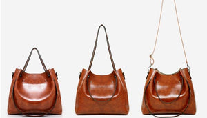 Női retro négyrészes, nagy kapacitású PU pénztárca, egyszínű, egy vállú, ferde táska